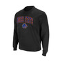 Men's Black Boise State Broncos Arch and Logo Tackle Twill Pullover Sweatshirt