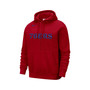 Men's Red Philadelphia 76ers Courtside Versus Stitch Split Pullover Hoodie