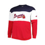 Men's Navy, White Atlanta Braves Big and Tall Pullover Sweatshirt