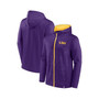 Men's Branded Purple LSU Tigers Ball Carrier Full-Zip Hoodie