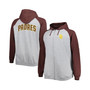Men's Heather Gray, Brown San Diego Padres Big and Tall Raglan Hoodie Full-Zip Sweatshirt