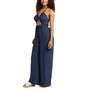Juniors' Away On Vacay Cutout Wide-Leg Halter Jumpsuit