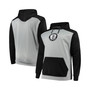 Men's Big and Tall Gray, Black Brooklyn Nets Colorblock Raglan Pouch Pullover Hoodie