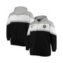 Men's Branded Heathered Gray, Black Brooklyn Nets Big and Tall Colorblock Wordmark Tripod Full-Zip Hoodie