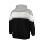 Men's Branded Heathered Gray, Black Brooklyn Nets Big and Tall Colorblock Wordmark Tripod Full-Zip Hoodie