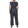 Plus Size Ruffle-Sleeve Belted Jumpsuit