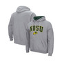 Men's Heathered Gray NDSU Bison Arch and Logo Pullover Hoodie