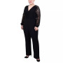 Plus Size Jumpsuit with Lace Sleeve