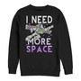 Disney Pixar Men's Toy Story Buzz Lightyear I Need More Space, Crewneck Fleece