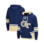 Men's Navy GA Tech Yellow Jackets Lace Up 3.0 Pullover Hoodie