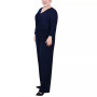 Plus Size 3/4 Sleeve Belted Jumpsuit