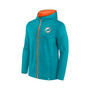 Men's Branded Aqua, Orange Miami Dolphins Ball Carrier Full-Zip Hoodie