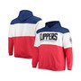 Men's Royal, Red LA Clippers Big and Tall Colorblock Wordmark Pullover Hoodie