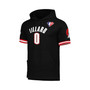 Men's Damian Lillard Black Portland Trail Blazers Name and Number Short Sleeve Pullover Hoodie