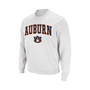 Men's White Auburn Tigers Arch and Logo Crew Neck Sweatshirt