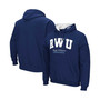 Men's Navy Roger Williams University Arch & Logo Pullover Hoodie