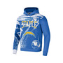 Men's NFL X Staple Blue Los Angeles Chargers Team Slogan All Over Print Pullover Hoodie