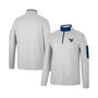 Men's Heathered Gray, Navy West Virginia Mountaineers Country Club Windshirt Quarter-Zip Jacket