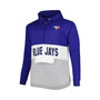 Men's Royal, White Toronto Blue Jays Big and Tall Fleece Half-Zip Hoodie