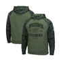 Men's Olive, Camo Wisconsin Badgers OHT Military-Inspired Appreciation Raglan Pullover Hoodie