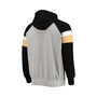 Men's Heathered Gray, Black New Orleans Saints Home Run Raglan Pullover Hoodie