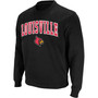 Men's Black Louisville Cardinals Arch Logo Crew Neck Sweatshirt
