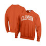 Men's Orange Clemson Tigers Arch Reverse Weave Pullover Sweatshirt