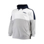 Men's College Navy, Heathered Gray Seattle Seahawks Big and Tall Team Logo Pullover Hoodie