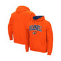 Men's Orange Bucknell Bison Arch and Logo Pullover Hoodie