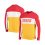 Men's Red and Gold Kansas City Chiefs Color Block Pullover Sweatshirt