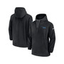 Men's Black Carolina Panthers Sideline Quarter-Zip Hoodie
