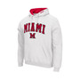 Men's White Miami University Redhawks Arch and Logo Pullover Hoodie