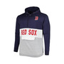 Men's Navy, White Boston Red Sox Big and Tall Fleece Half-Zip Hoodie