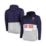 Men's Navy, White Boston Red Sox Big and Tall Fleece Half-Zip Hoodie