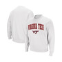 Men's White Virginia Tech Hokies Arch & Logo Crew Neck Sweatshirt