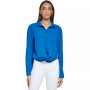 Twist Hem Button Front Blouse