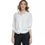 Twist Hem Button Front Blouse