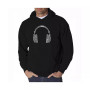 Men's Word Art Hoodie - Headphones - 63 Genres of Music