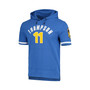 Men's Klay Thompson Royal Golden State Warriors Name and Number Short Sleeve Pullover Hoodie