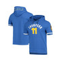 Men's Klay Thompson Royal Golden State Warriors Name and Number Short Sleeve Pullover Hoodie