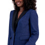 Women's Plaid One-Button Contrast-Collar Pantsuit, Regular & Petite Sizes
