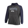 Men's Branded College Navy, Heathered Charcoal Seattle Seahawks Big and Tall Lightweight Raglan Pullover Hoodie