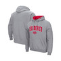 Men's Heathered Gray New Mexico Lobos Arch and Logo Pullover Hoodie