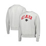 Men's Heathered Gray Clark Atlanta University Panthers Arch Over Logo Reverse Weave Pullover Sweatshirt
