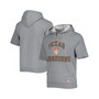 Men's Heathered Gray Texas Longhorns Wordmark Short Sleeve Pullover Hoodie