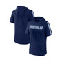 Men's Branded Navy Sporting Kansas City Definitive Victory Short-Sleeved Pullover Hoodie