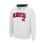 Men's White Nebraska Huskers Arch and Logo 3.0 Full-Zip Hoodie