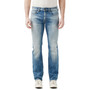 Men's Straight Six Veined and Contrasted Jeans
