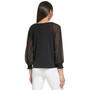 Women's Chiffon Long-Sleeve Keyhole Blouse