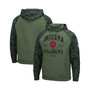 Men's Olive, Camo Indiana Hoosiers OHT Military-Inspired Appreciation Raglan Pullover Hoodie